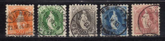 SVIZZERA SWISS SCHWEIZ 1888 Helvetia in piedi dent. 9 1/2 USATI (FG)