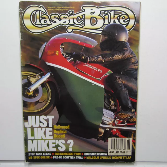 Classic Bike Magazine Jun 1993 No 161 Kawasaki 650CC W1, Ariel VB, '79 Ducati V