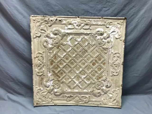 Antique VTG Tin Ceiling Panel 2' x 2' Shabby 24" Sq.  Chic Old Crafts 709-24B
