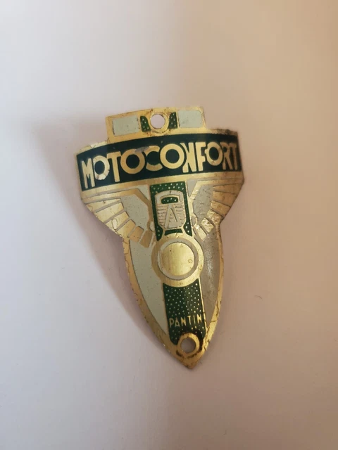 ANCIENNE PLAQUE DE Vélo Emaillée AUTOMOTO à Double Trèfle Violine - Art Nouveau