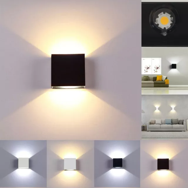 LED Wall Light 6W Up Down Cube Out/Indoor Sconce Lighting Lamp Yard Modern Decor