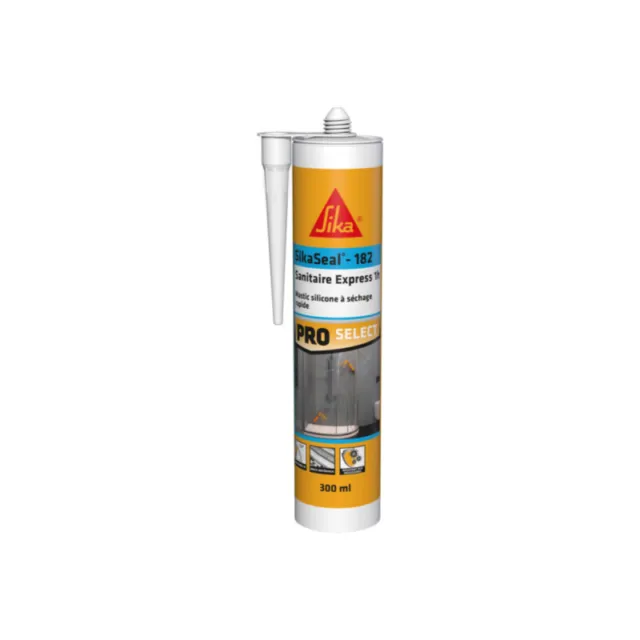 Mastic silicone à séchage rapide SIKA SikaSeal-182 Sanitaire Express 1h - Blanc