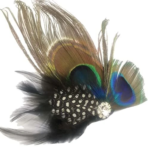 Sheliky Fascinator Peacock Feather Hair Clip Wedding Headwear Party Headpiece