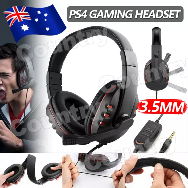 Gaming Headset Headphone with Microphone Volume Wired for PS4 PS5 XBOX SWITCH