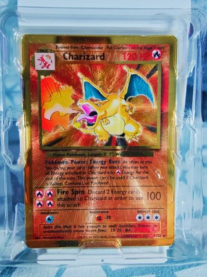 Carte Pokémon Charizard/ Dracaufeu 4/102 Gold Metal 25 Ans Célébrations Neuve FR