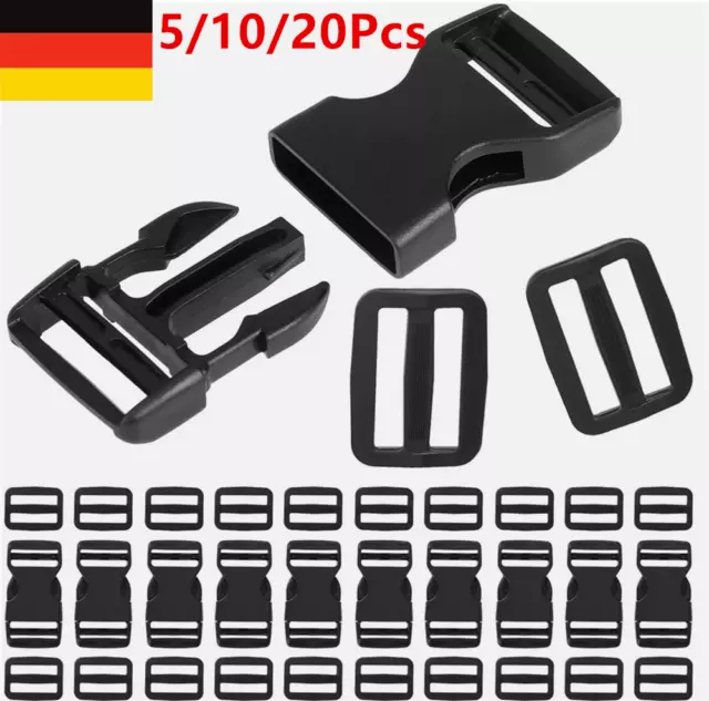 Ersatz Steckschnalle Klickverschluss Reparatur Rucksack Gurtband Schnalle Set DE
