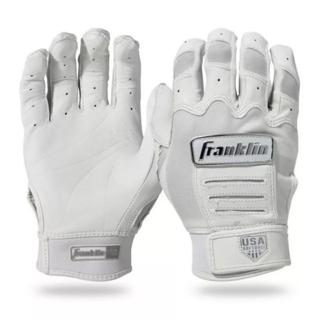 Franklin Cfx Fp Chrome Usa Softball Batting Gloves Women's Sz Small White Nwt