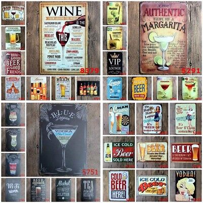 Vintage Retro Metal Sign Tin Beer Bar Pub Club Plate Home Wall Decor Art Poster