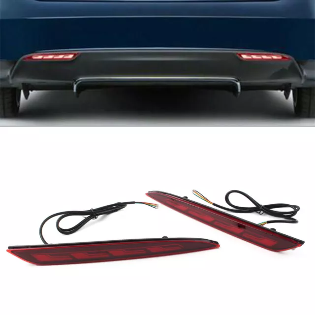 Fit Tesla Model S 2012-2022 Rear Fog Light LED Reflector Lights Brake Lamp