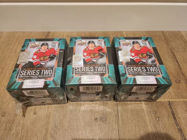 2023-24 Upper Deck Series 2 Hockey NHL Exclusive Blaster Box SEALED LOT OF 3 NEW