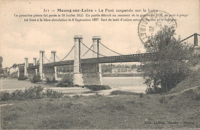 CPA/DEP 45/ MEUNG Sur Loire Le Pont Suspendue Sur Loire EUR 8,00
