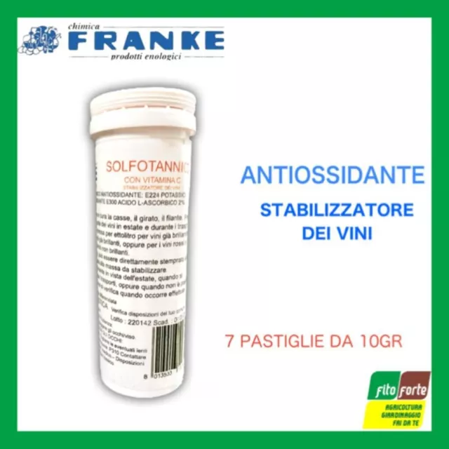 Antiossidante Solfotannico Con Vitamina C Pastiglie Stabilizzatore Dei Vini 70Gr