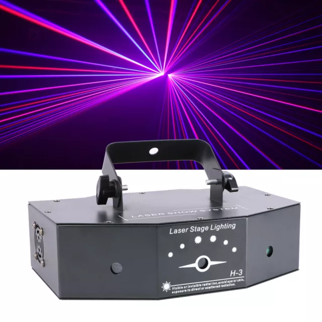 500mW RGB Scanning Beam Laser Light DMX DJ Party Stage Lighting Projector 3 Lens