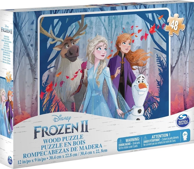 DISNEY PRINCESSES FROZEN Anna Else and Olaf Wood Puzzle Kids Game £20. ...