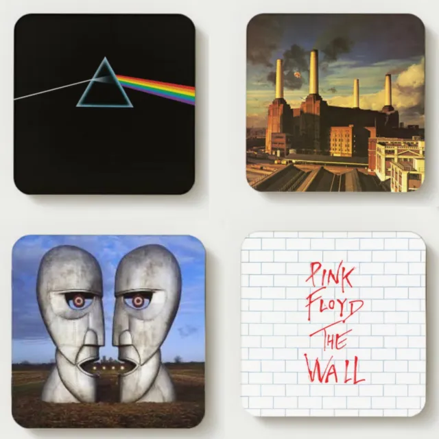 Pink Floyd 4 Coaster Set Dark Side Of The Moon Division Bell Wish Animals Wall