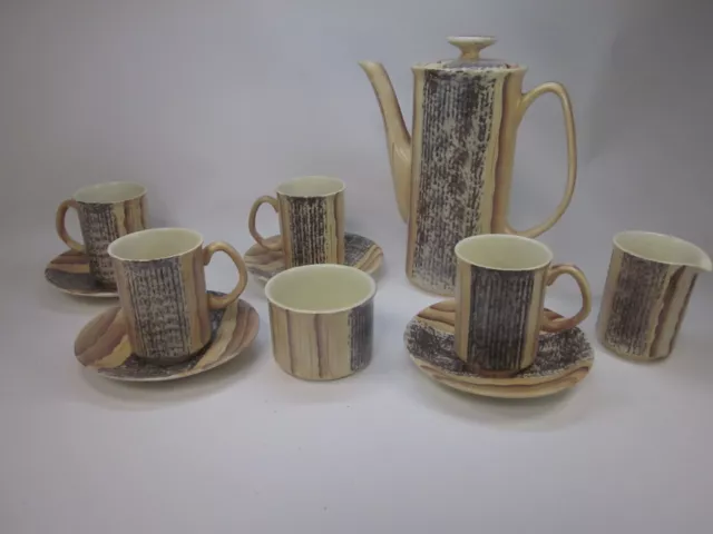 Vintage Price and Kensington Wood Effect Coffee Set. 1970's Collectable Oddity 2