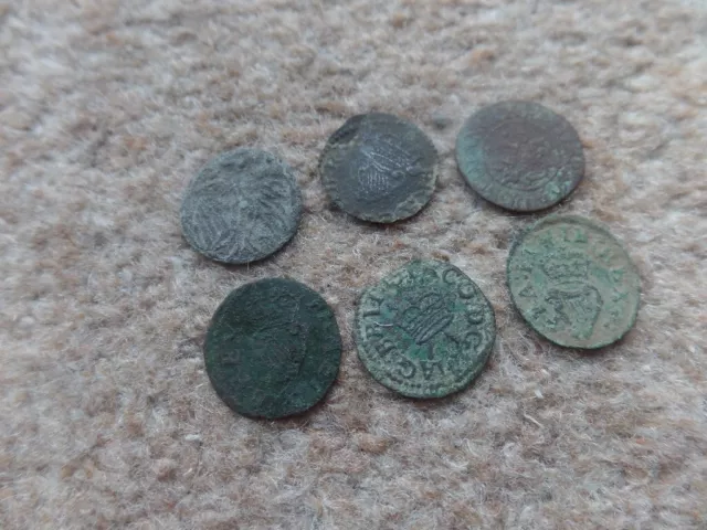 Metal Detecting Rare Old Collection  6x Small Coins  16mm