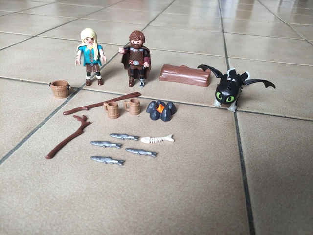 Krokmou et Harold avec un bébé dragon 70037 PLAYMOBIL : la boîte à Prix  Carrefour