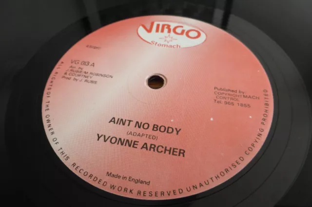 Yvonne Archer - Ain't Nobody UK 1983 1st Virgo VG 013 Reggae Lovers Rock 12"