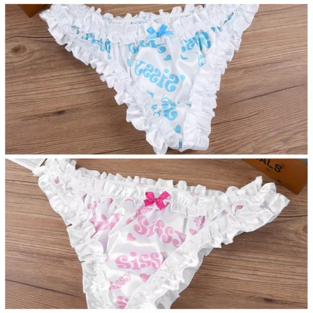 Men's Satin Bloomers Underwear Sissy Panties Lingerie Bikini Briefs  Underwear