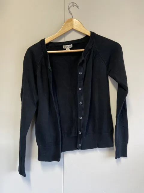 Girls Cherokee Black Button Down Cardigan Sweater 14-16 XL button