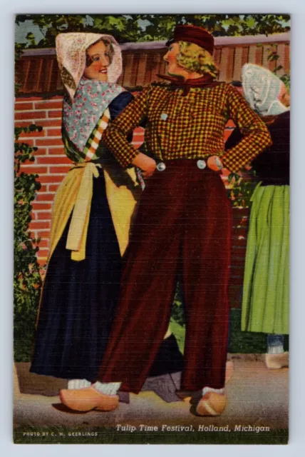 Vintage Tulip Time Festival Holland, Michigan~Linen Postcard Af