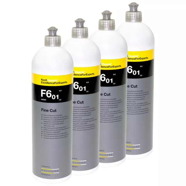 4x 1 Litre Koch Chemie Vernis Fine Couper F6.01 Fine pour Ponçage et Polissage