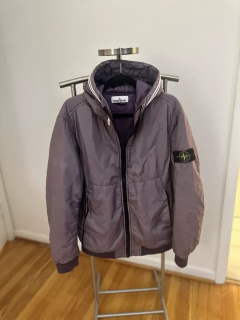 $1300 Stone Island Garment Dyed Reps NY Crinkle Primaloft TC L Jacket Purple 20'