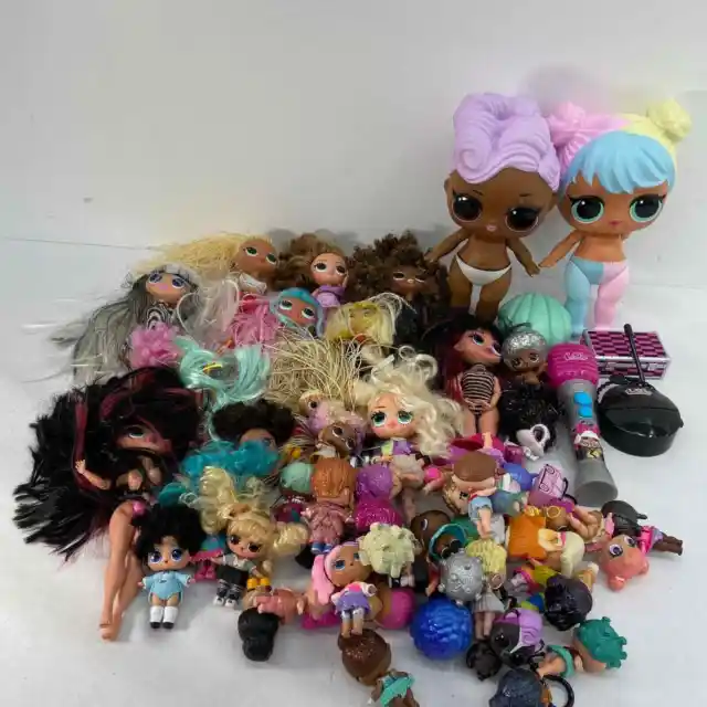 LOT 9 lbs LOL OMG Surprise Fashion Dolls Lil Sisters MGA Toys Accessories