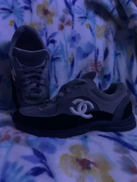 chanel black white sneakers