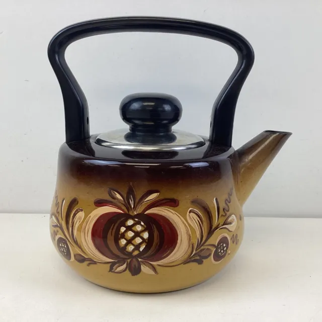 Vintage Mid Century Enamel Asta Teapot (H3) S#539