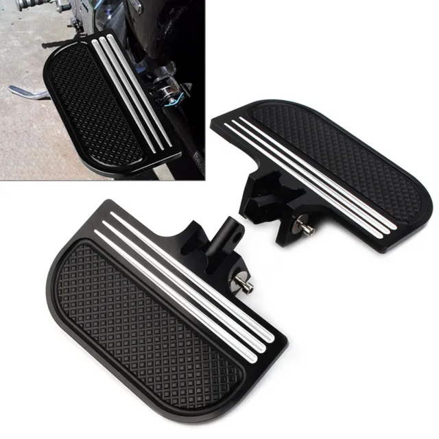 1 Pair Black Mount Passenger Floorboards Pedal Pads For Harley Sportster XL Dyna