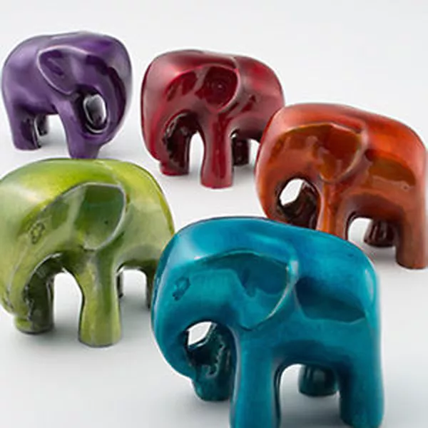 Fair Trade Recycled Aluminium Elephant Paperweight/Ornament Choice Of 5 Colours
