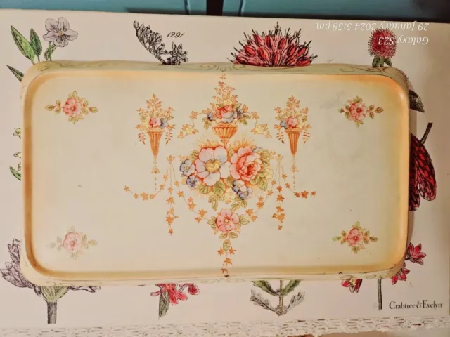 Antique CROWN DEVON FIELDING Handpainted Porcelain Dresser Vanity Tray RARE
