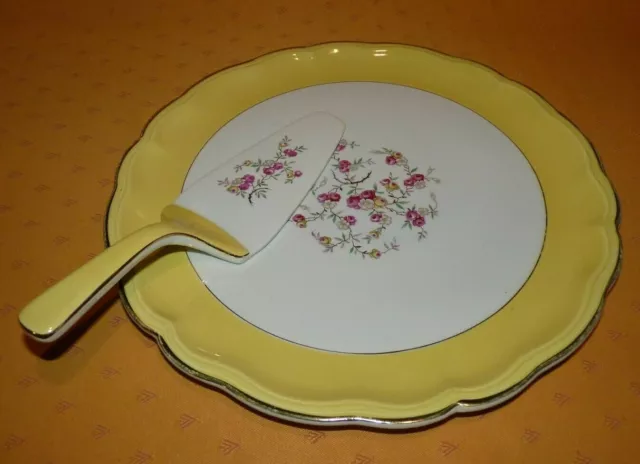 Grand plat et pelle à gâteaux en faïence KG de Lunéville  modèle Sylvère  TBE