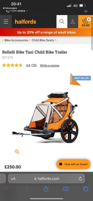 Bellelli bike taxi child bike best sale trailer