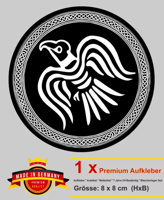 Auto Aufkleber Raven Rabe Wikinger Viking Nordic Sticker Walhalla Odin Symbol