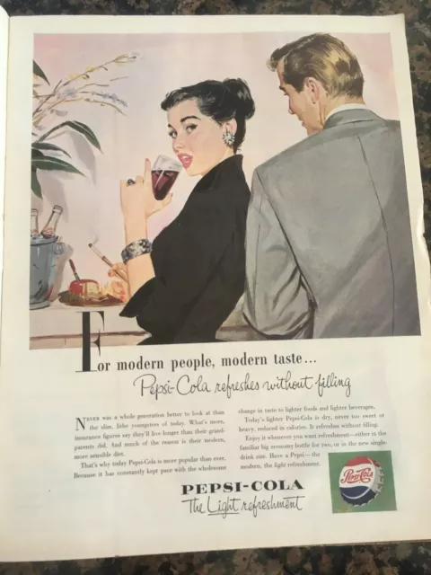 Vintage Print Ad from 1953: Pepsi Cola, Betty Crocker.  Nice Color!