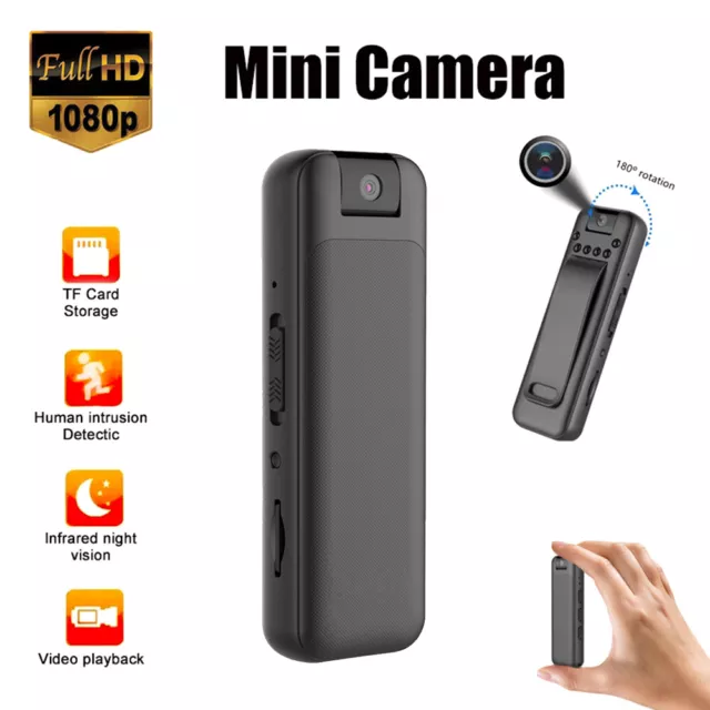 1080P HD Video DVR IR Night Cam 8-hour Camcorder Mini Police Camera