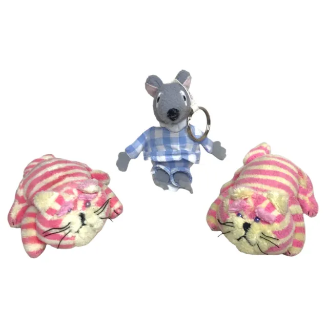 2 portachiavi piccolo Bagpuss & Charlie Mouse giocattoli morbidi di Posh Paws 2006