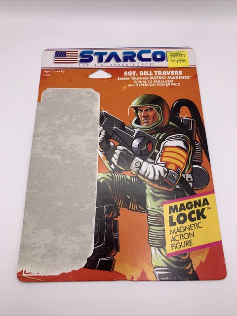 Coleco Starcom Sgt. Bill Travers Full Cardback.  Vintage Original 1986 (00134)