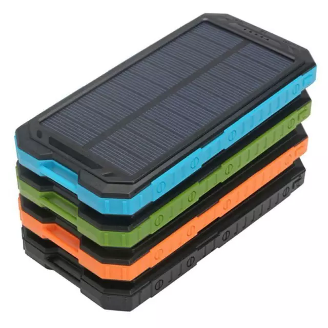 Waterproof Solar Power Bank 500000mAh Outdoors 2USB Battery Mobile Phone  Charger 