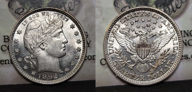1892 P Barber Quarter 25c
