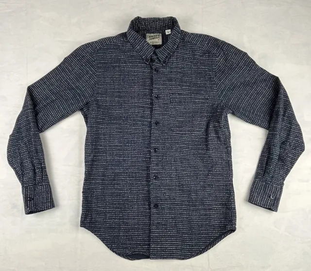 Naked and Famous Shirt Button Up Japanese Cotton Mens Sz Medium Blue Long Sleeve