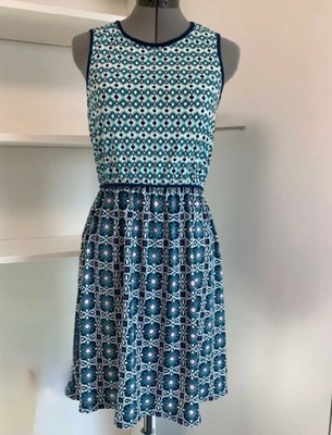 MAX STUDIO dress Geo purple blue knit dress