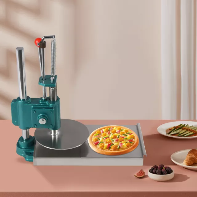 Pizza Dough Press Machine 9.5" Pizza Pastry Manual Press Machine W/ Dual Plates