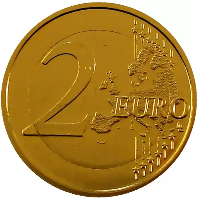 2 Euro Italien 24 Karat vergoldet 2009 bis 2019 Varianten Jahrgänge wählbar