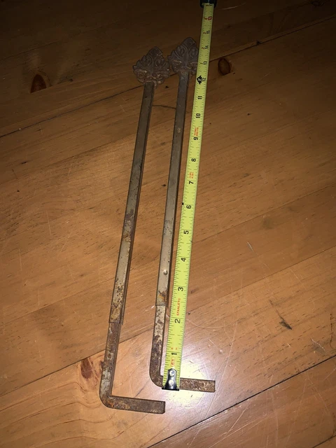 Lot Of 2 Antique Curtain Swing Arm-Metal & Cast Iron-15-23!