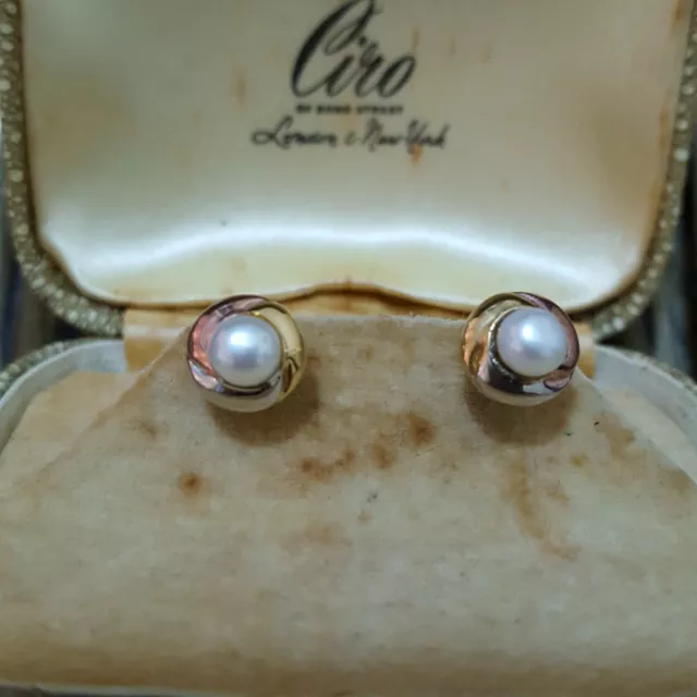 925 Sterling Silver Stud Earrings, Pearl Studs, Rose And Yellow Gold Earrings