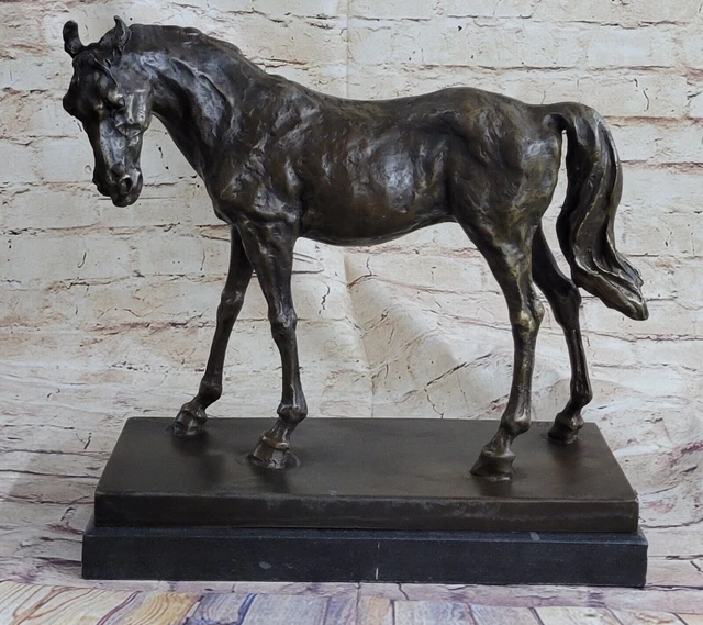 Enorme Firmato Mene Puro Bronzo Cavallo Statua IN Marmo Statuina 23 Lbs Regalo